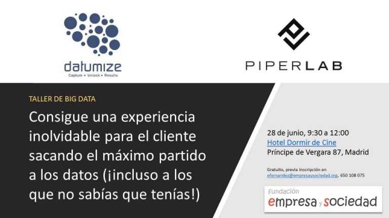 Taller de BIG DATA: Saca partido a los datos que no sabes que tienes